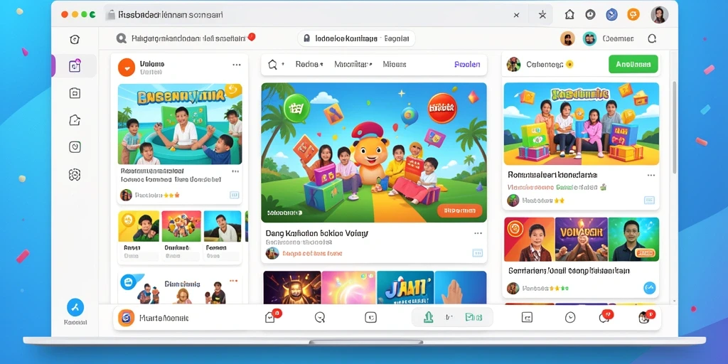 Tampilan awal yang menarik dan penuh warna.